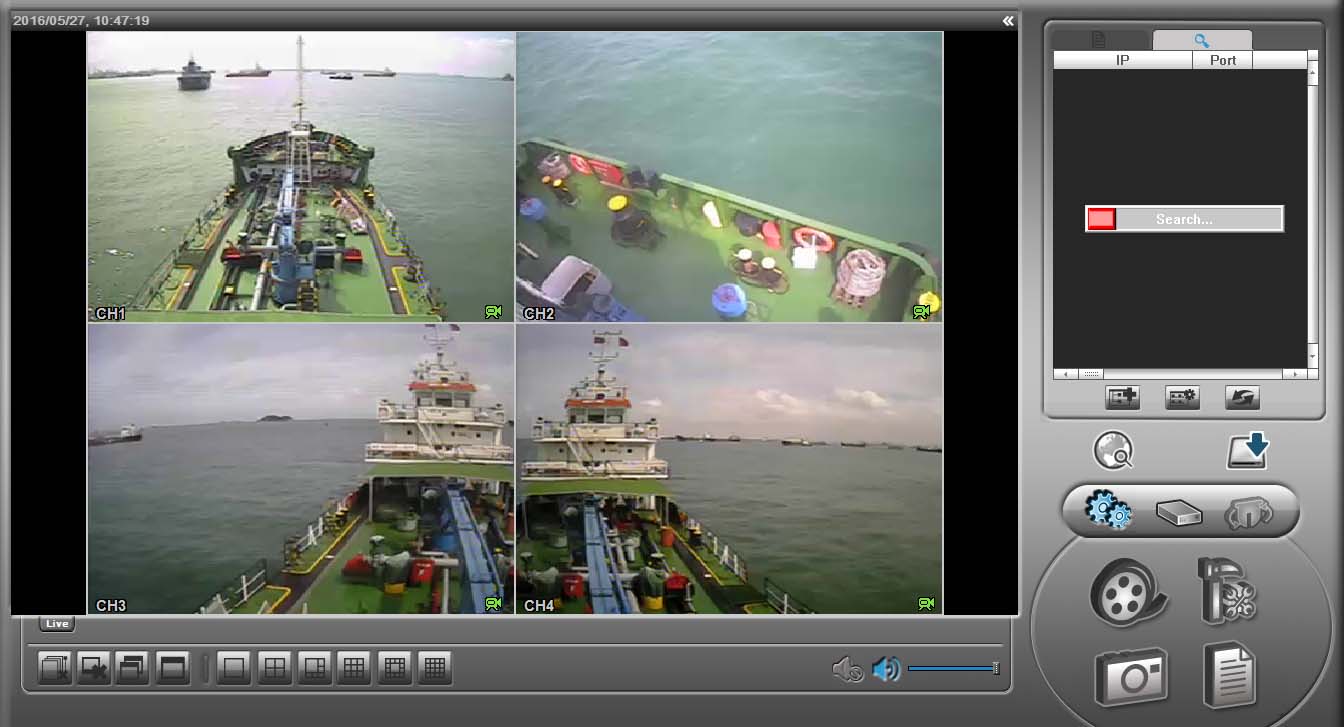 Precision Infocomm IP Surveillance system monitoring different areas of the vessel